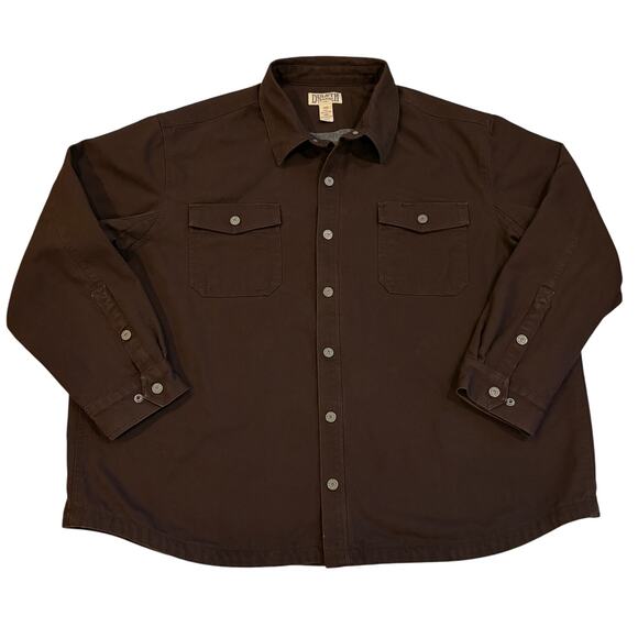 Duluth Fleece Lined Canvas Shirt Mens 4XL Brown Shacket Hanger Bender Fire Hose - Picture 1 of 11
